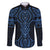 Kikorangi Maori Ta Moko Poutama Art Family Matching Tank Maxi Dress and Hawaiian Shirt