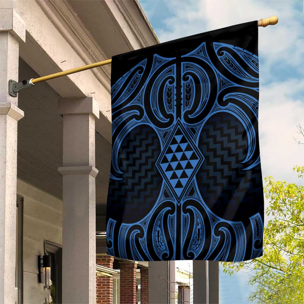 Kikorangi Maori Ta Moko Poutama Art Garden Flag