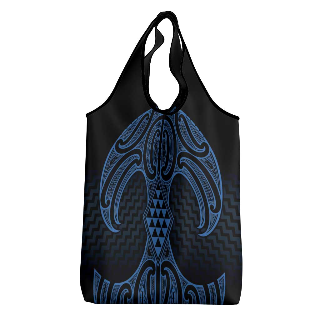 Kikorangi Maori Ta Moko Poutama Art Grocery Bag