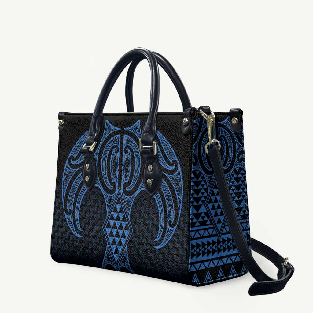 Kikorangi Maori Ta Moko Poutama Art Leather Bag - Polynesian Pride