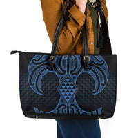 Kikorangi Maori Ta Moko Poutama Art Leather Tote Bag LT9 - Polynesian Pride