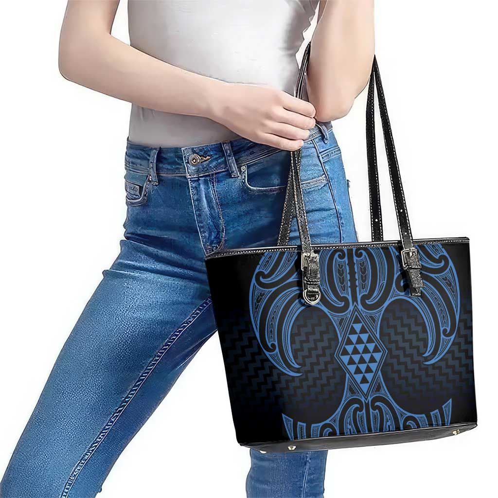 Kikorangi Maori Ta Moko Poutama Art Leather Tote Bag LT9 - Polynesian Pride