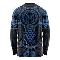 Kikorangi Maori Ta Moko Poutama Art Long Sleeve Shirt
