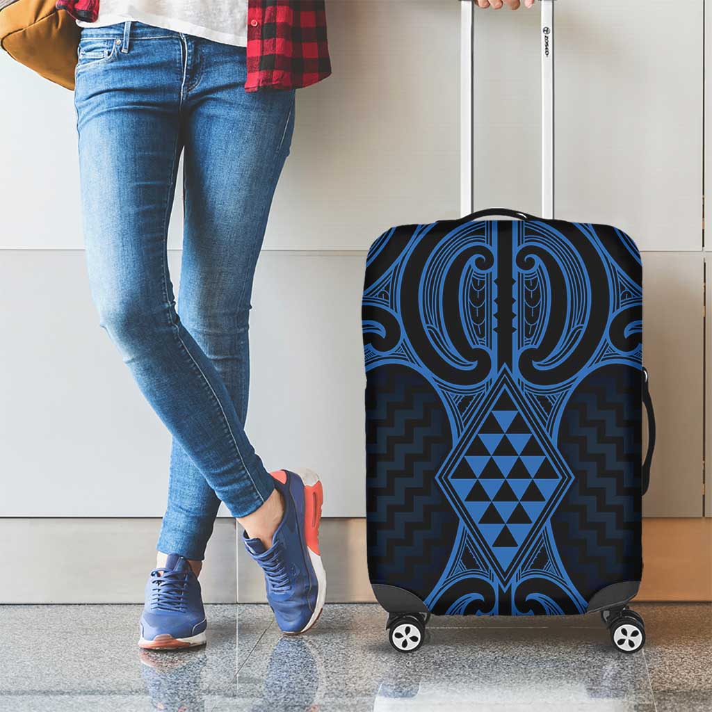 Kikorangi Maori Ta Moko Poutama Art Luggage Cover LT9 - Polynesian Pride