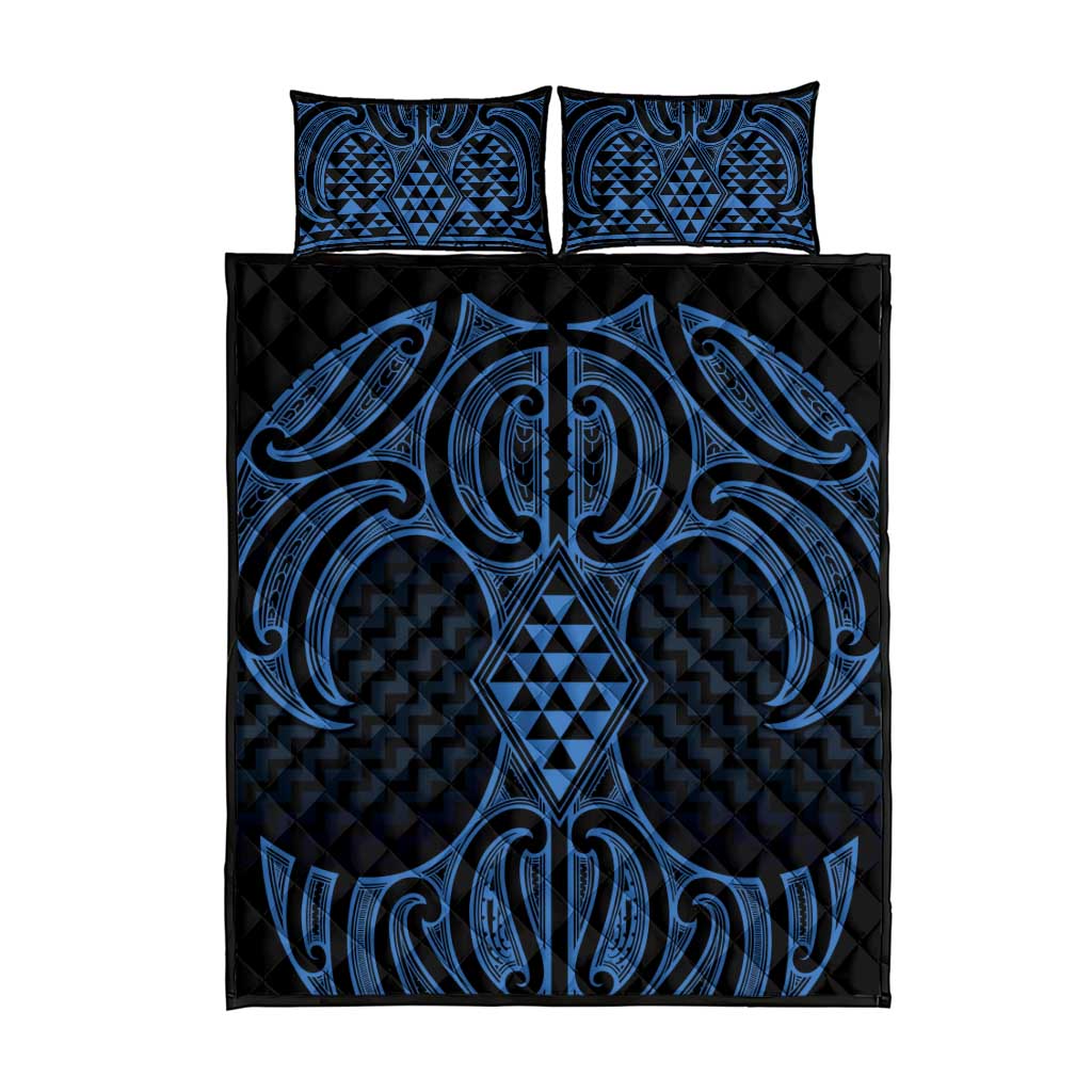 Kikorangi Maori Ta Moko Poutama Art Quilt Bed Set