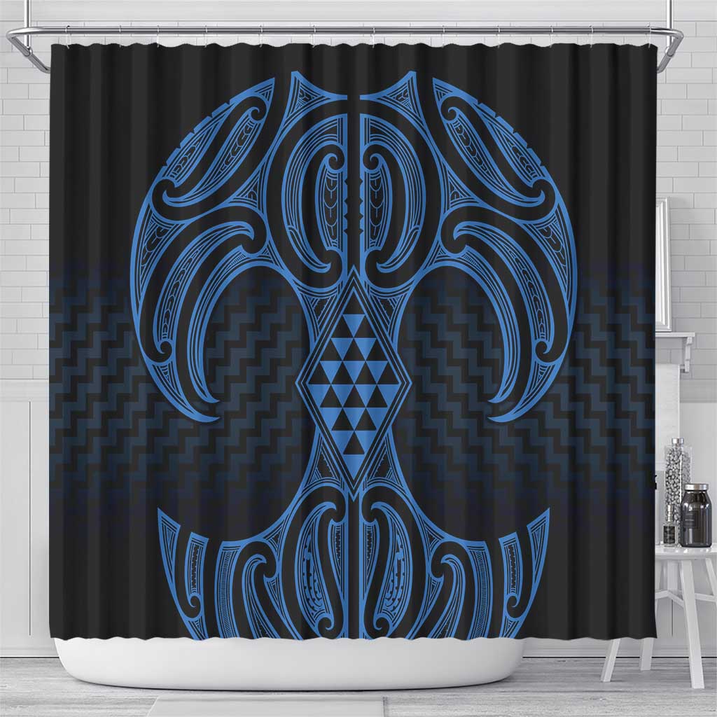 Kikorangi Maori Ta Moko Poutama Art Shower Curtain