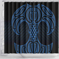 Kikorangi Maori Ta Moko Poutama Art Shower Curtain