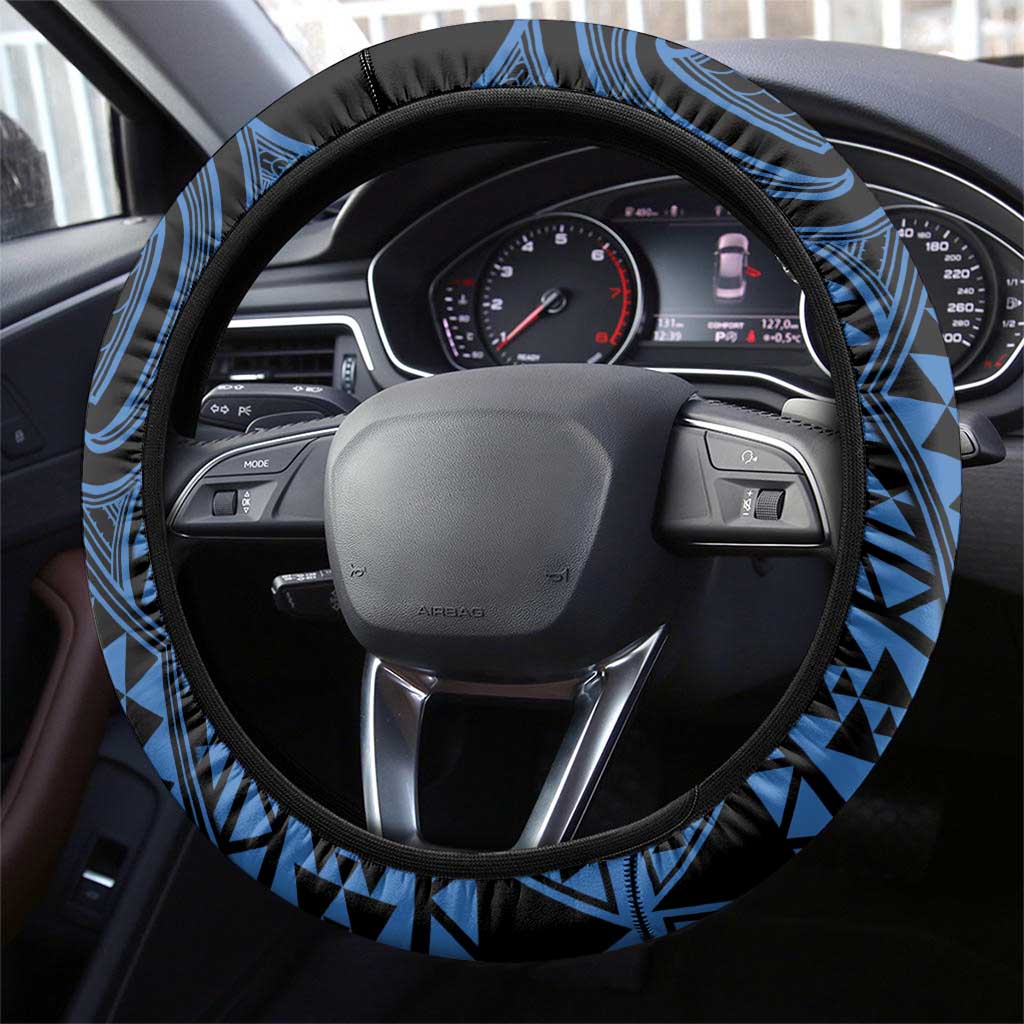 Kikorangi Maori Ta Moko Poutama Art Steering Wheel Cover