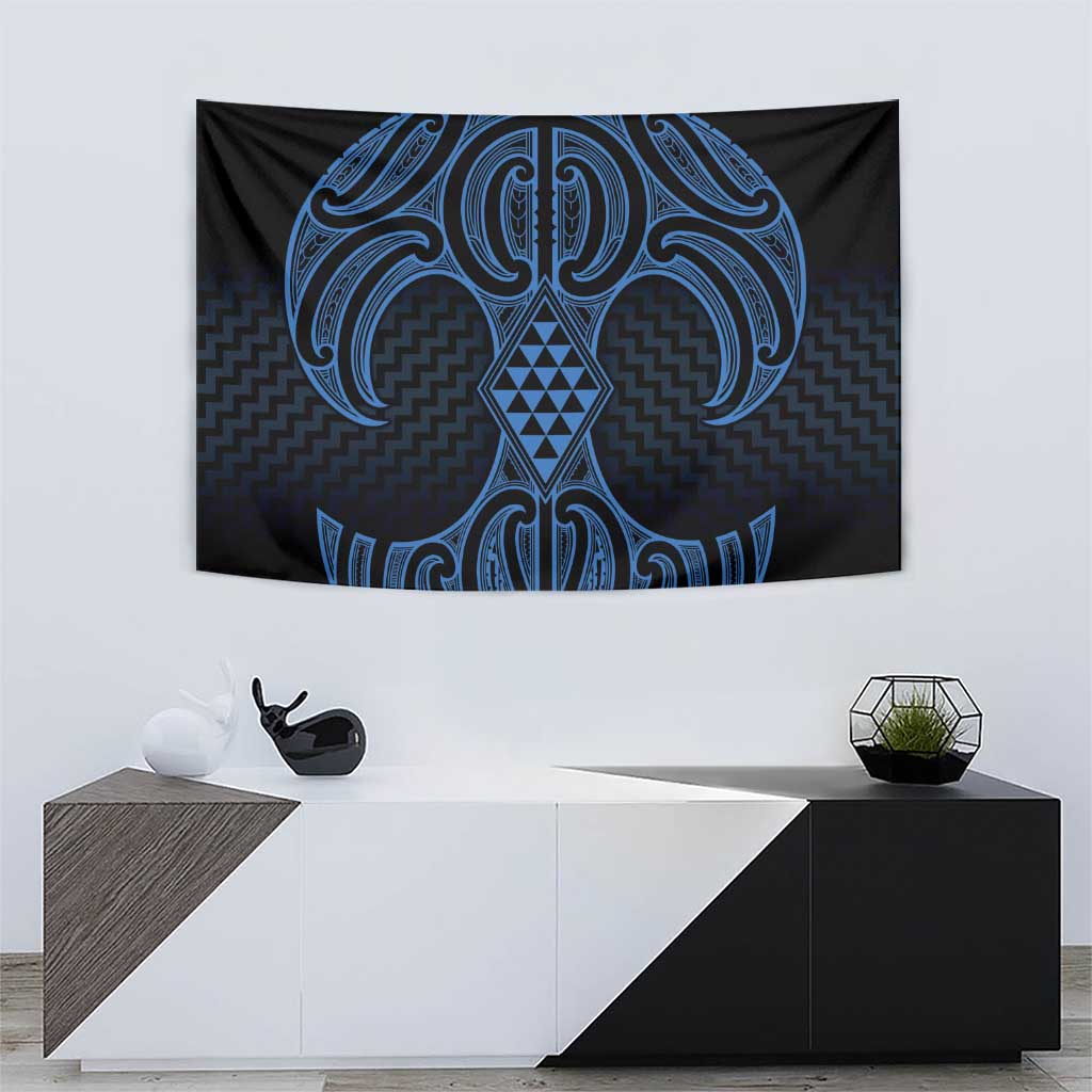 Kikorangi Maori Ta Moko Poutama Art Tapestry