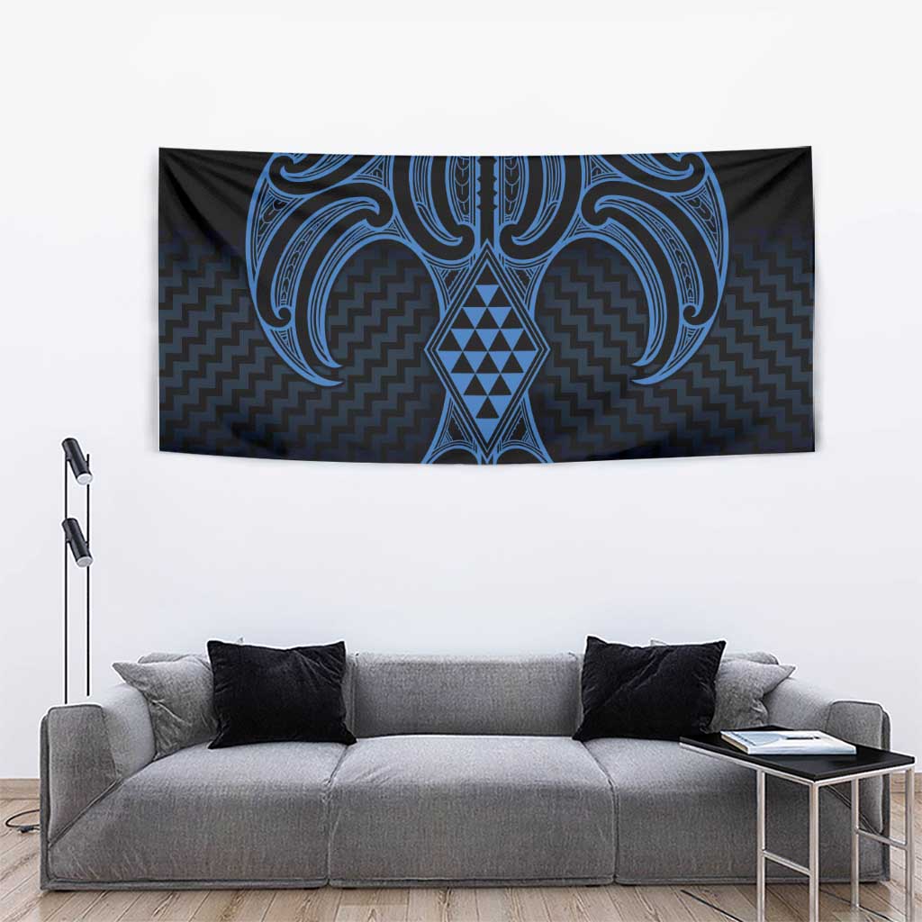 Kikorangi Maori Ta Moko Poutama Art Tapestry