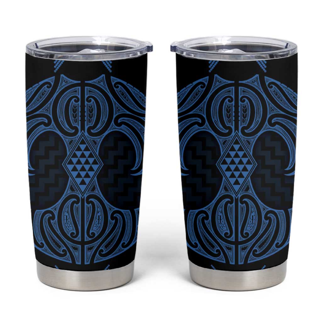 Kikorangi Maori Ta Moko Poutama Art Tumbler Cup