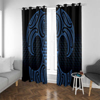 Kikorangi Maori Ta Moko Poutama Art Window Curtain