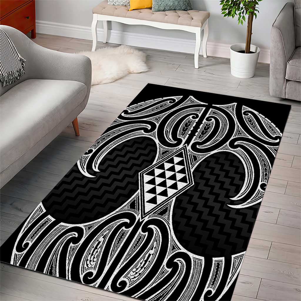 Ma Maori Ta Moko Poutama Art Area Rug