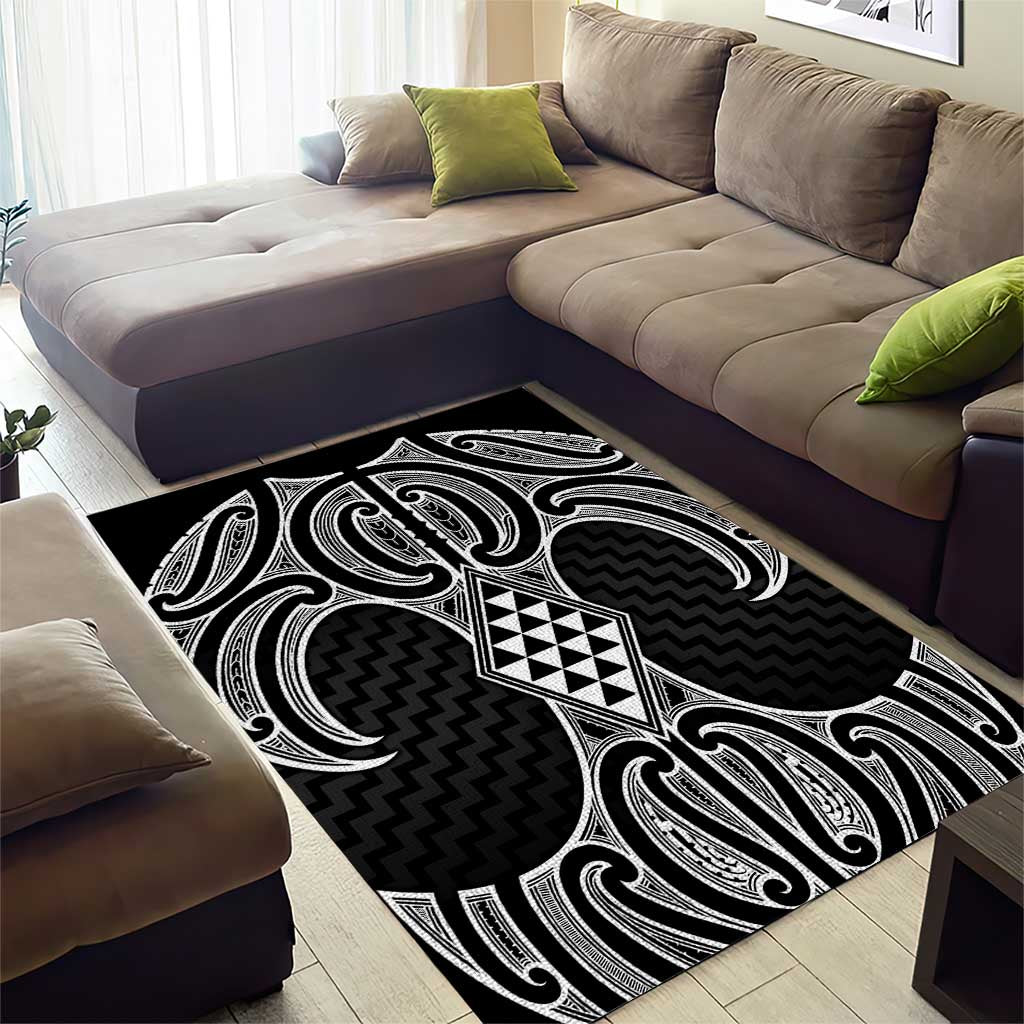 Ma Maori Ta Moko Poutama Art Area Rug