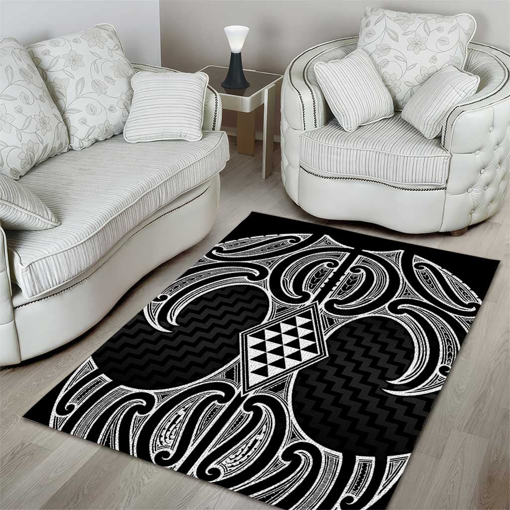 Ma Maori Ta Moko Poutama Art Area Rug