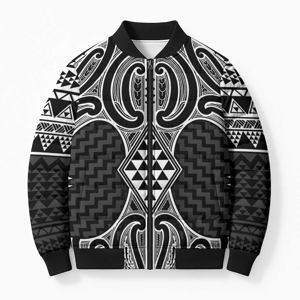 Ma Maori Ta Moko Poutama Art Bomber Puffer Jacket - Polynesian Pride