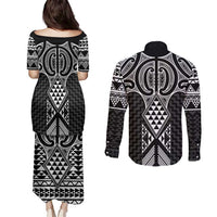 Ma Maori Ta Moko Poutama Art Couples Matching Puletasi and Long Sleeve Button Shirt