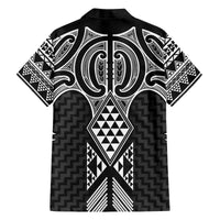 Ma Maori Ta Moko Poutama Art Family Matching Off The Shoulder Long Sleeve Dress and Hawaiian Shirt LT9 - Polynesian Pride
