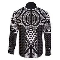 Ma Maori Ta Moko Poutama Art Family Matching Off The Shoulder Long Sleeve Dress and Hawaiian Shirt LT9 - Polynesian Pride