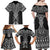Ma Maori Ta Moko Poutama Art Family Matching Off Shoulder Maxi Dress and Hawaiian Shirt