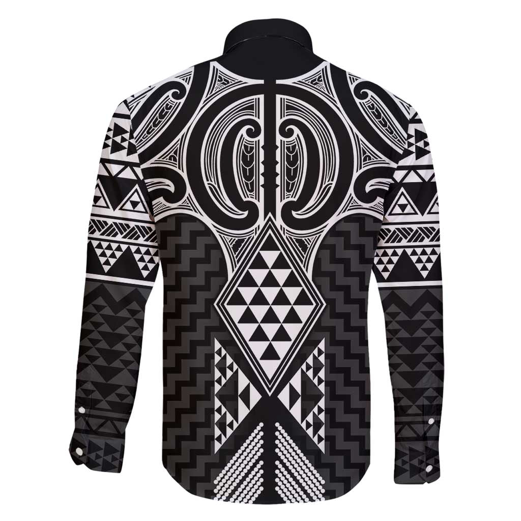 Ma Maori Ta Moko Poutama Art Family Matching Off Shoulder Maxi Dress and Hawaiian Shirt