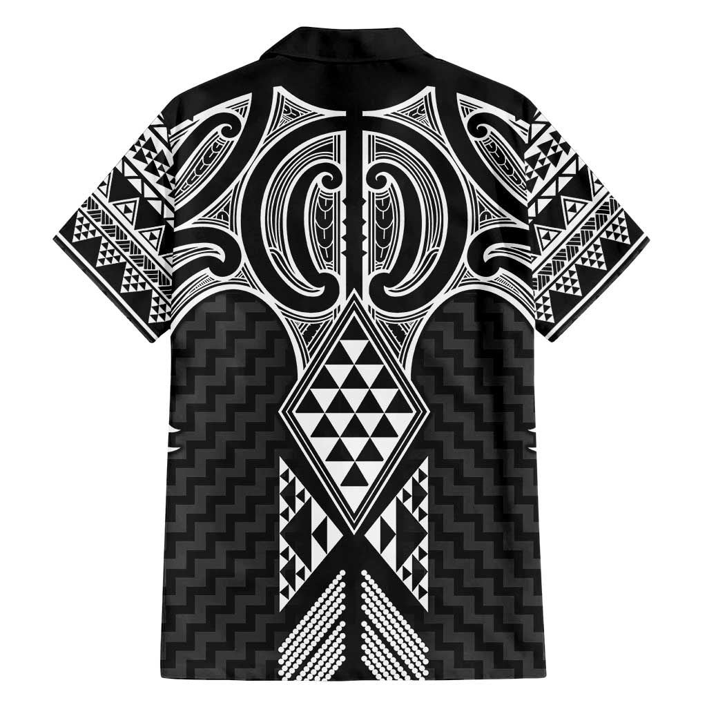 Ma Maori Ta Moko Poutama Art Family Matching Off Shoulder Short Dress and Hawaiian Shirt
