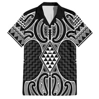 Ma Maori Ta Moko Poutama Art Family Matching Puletasi and Hawaiian Shirt LT9 Dad's Shirt - Short Sleeve White - Polynesian Pride