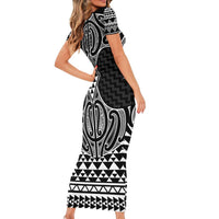 Ma Maori Ta Moko Poutama Art Family Matching Short Sleeve Bodycon Dress and Hawaiian Shirt LT9 - Polynesian Pride