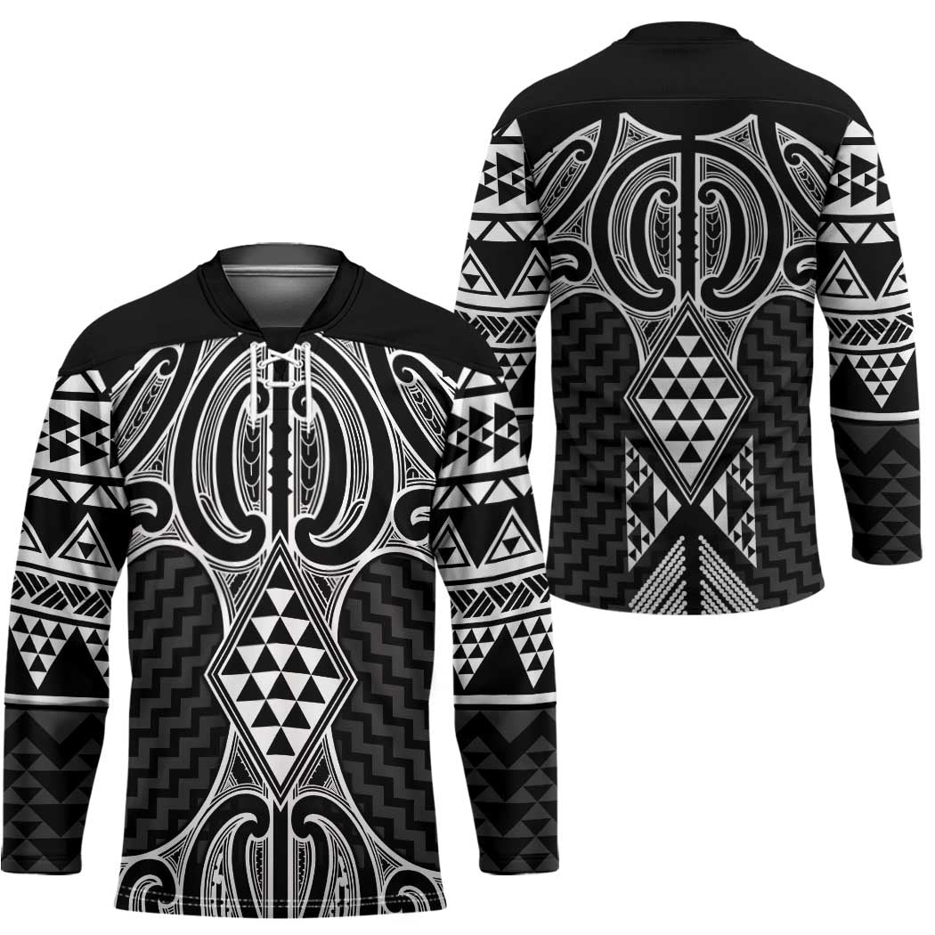 Ma Maori Ta Moko Poutama Art Hockey Jersey - Polynesian Pride