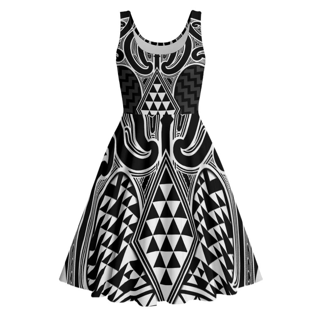 Ma Maori Ta Moko Poutama Art Midi Dress - Polynesian Pride