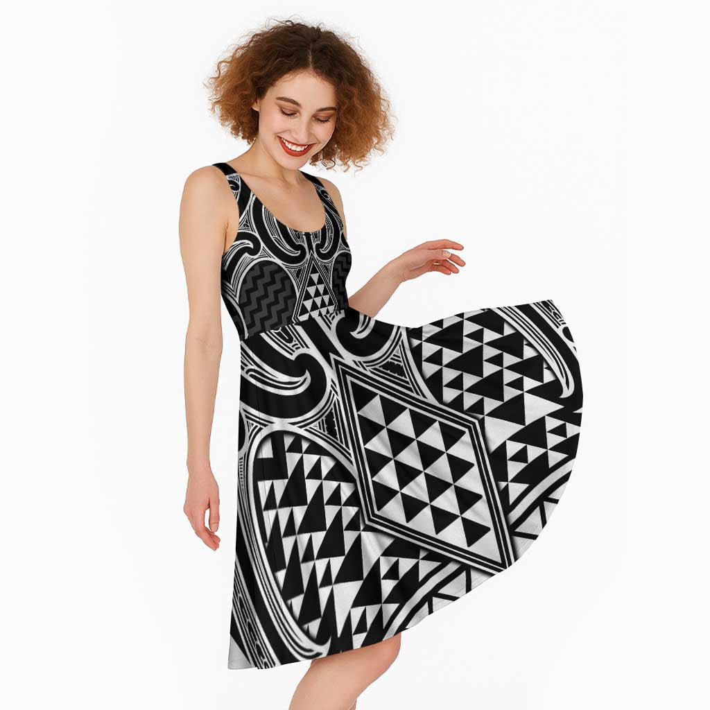 Ma Maori Ta Moko Poutama Art Midi Dress - Polynesian Pride