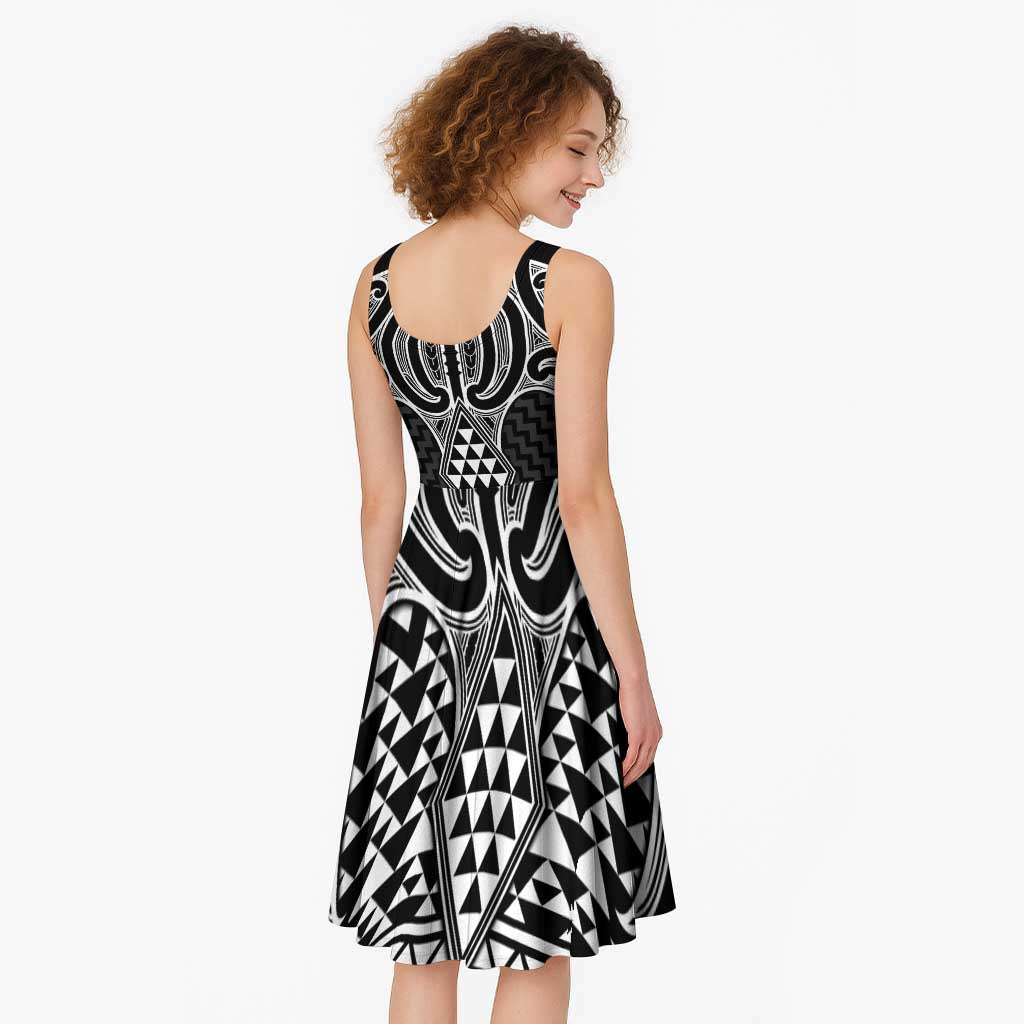 Ma Maori Ta Moko Poutama Art Midi Dress - Polynesian Pride