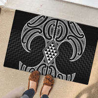 Ma Maori Ta Moko Poutama Art Rubber Doormat