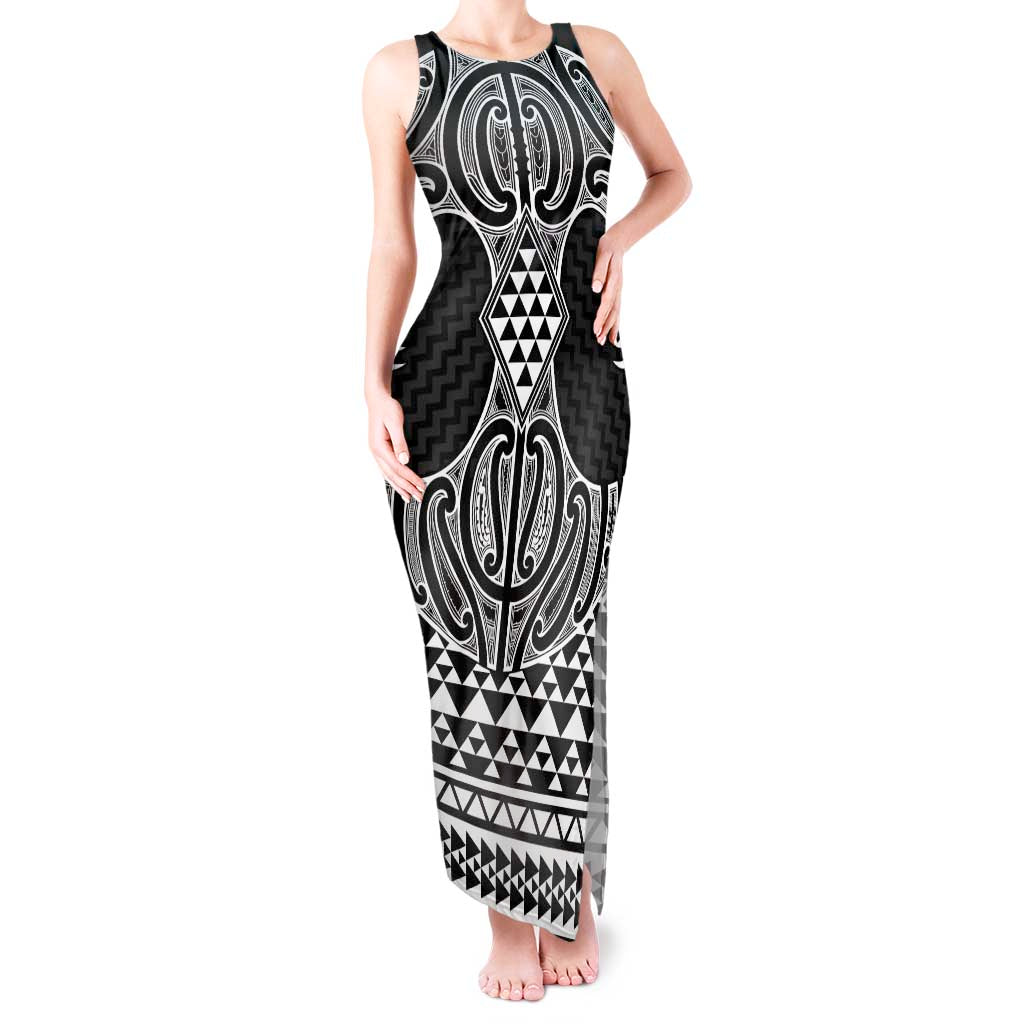 Ma Maori Ta Moko Poutama Art Tank Maxi Dress