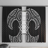 Ma Maori Ta Moko Poutama Art Window Curtain