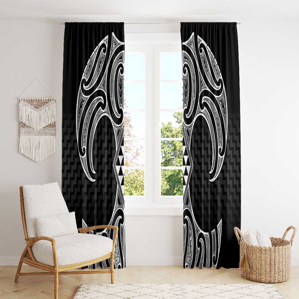 Ma Maori Ta Moko Poutama Art Window Curtain
