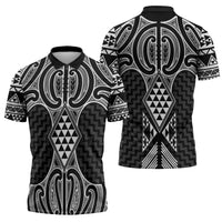 Ma Maori Ta Moko Poutama Art Zipper Polo Shirt - Polynesian Pride