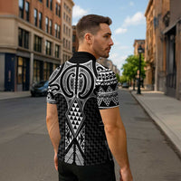 Ma Maori Ta Moko Poutama Art Zipper Polo Shirt - Polynesian Pride