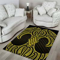 Mahi-dawg Maori Ta Moko Poutama Art Area Rug