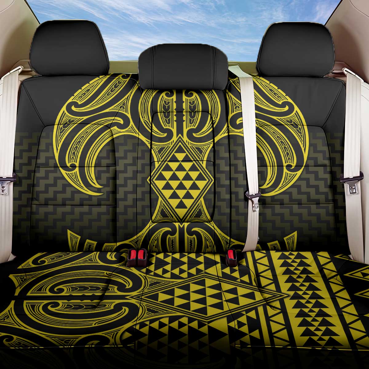 Mahi-dawg Maori Ta Moko Poutama Art Back Car Seat Cover