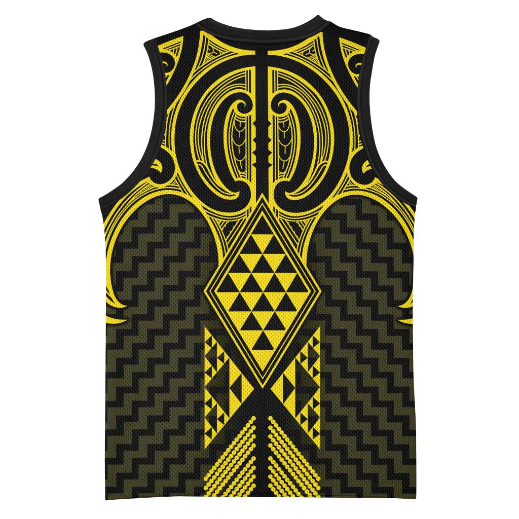 Mahi-dawg Maori Ta Moko Poutama Art Basketball Jersey - Polynesian Pride