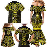 Mahi-dawg Maori Ta Moko Poutama Art Family Matching Mermaid Dress and Hawaiian Shirt LT9 - Polynesian Pride