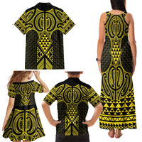 Mahi-dawg Maori Ta Moko Poutama Art Family Matching Tank Maxi Dress and Hawaiian Shirt