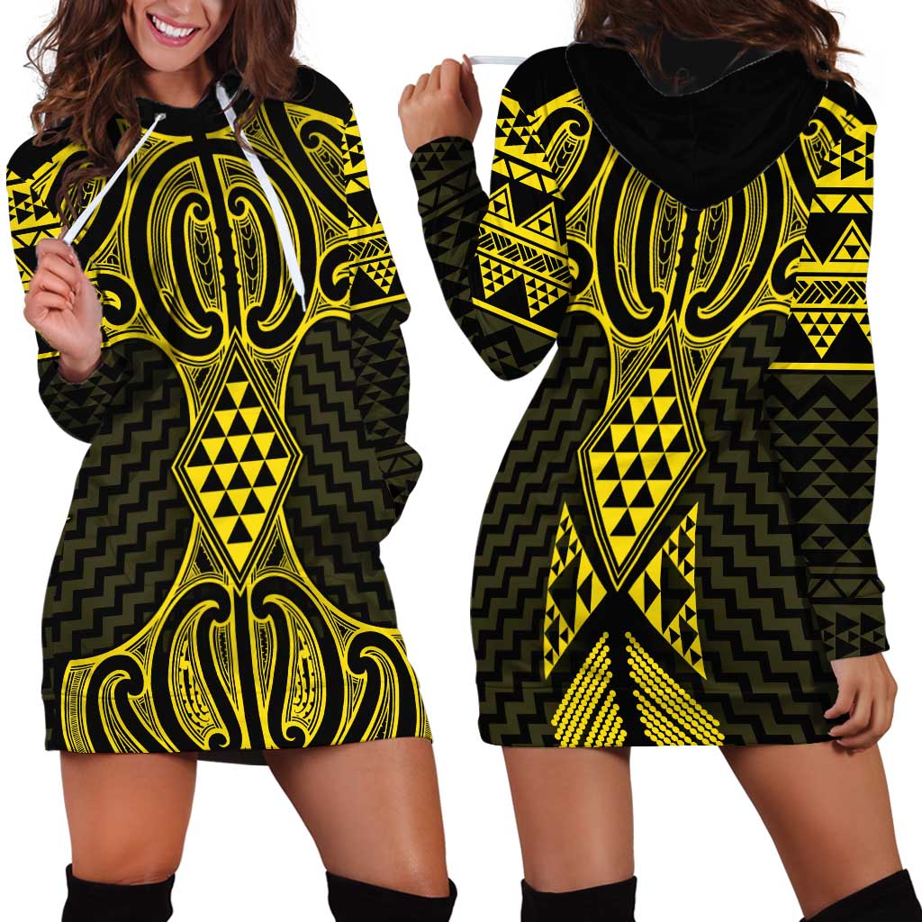 Mahi-dawg Maori Ta Moko Poutama Art Hoodie Dress