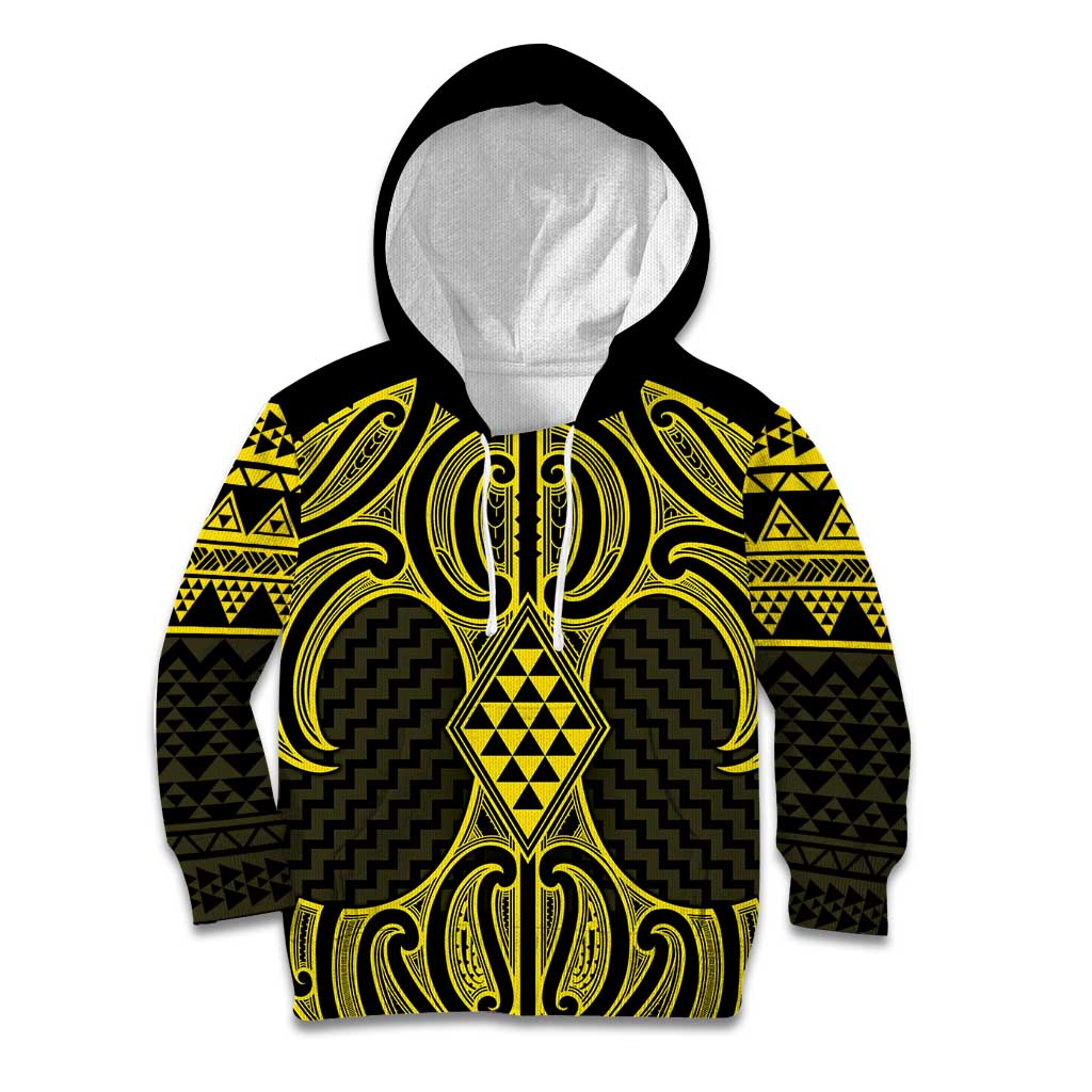 Mahi-dawg Maori Ta Moko Poutama Art Kid Hoodie