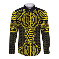 Mahi-dawg Maori Ta Moko Poutama Art Long Sleeve Button Shirt