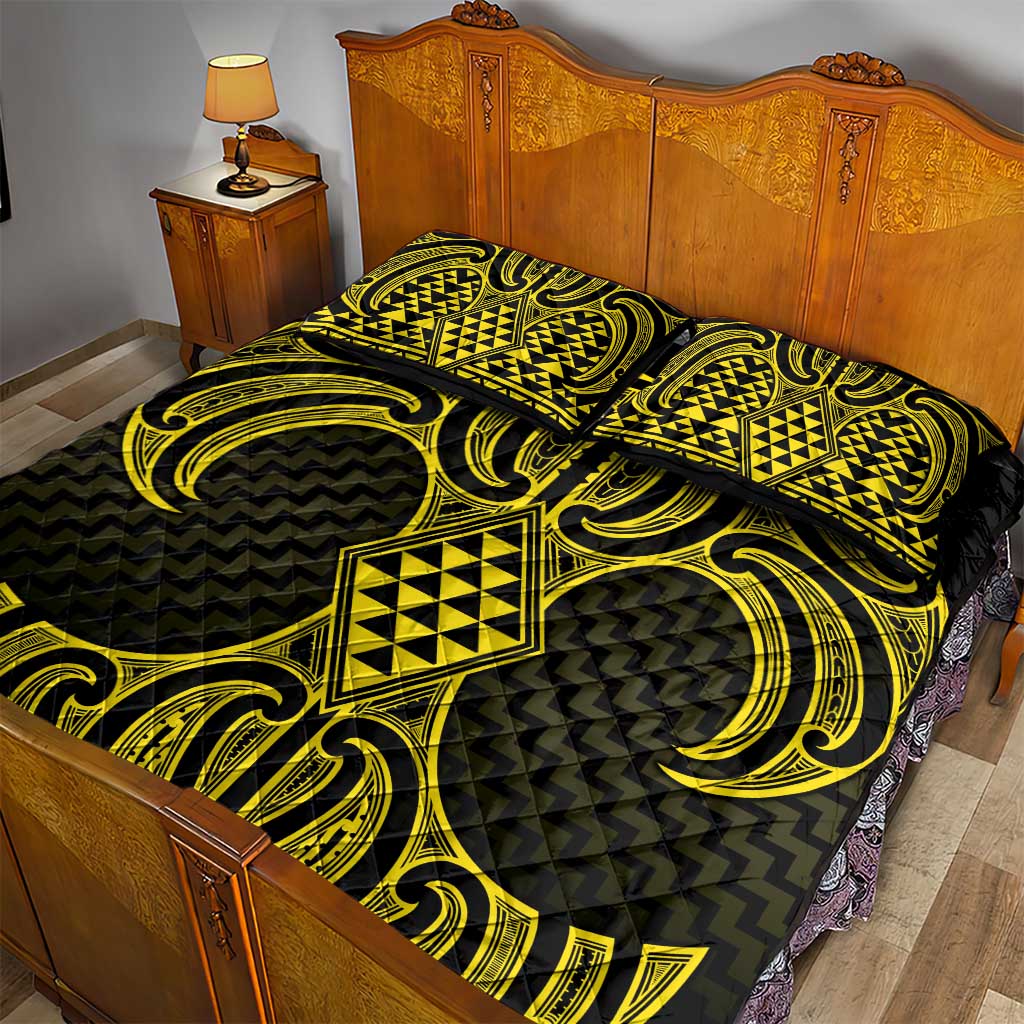 Mahi-dawg Maori Ta Moko Poutama Art Quilt Bed Set