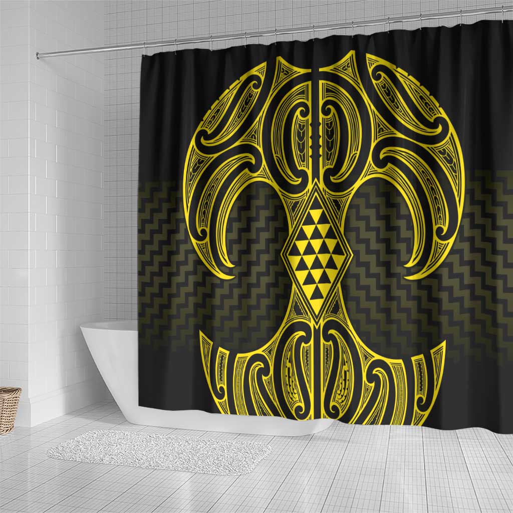 Mahi-dawg Maori Ta Moko Poutama Art Shower Curtain
