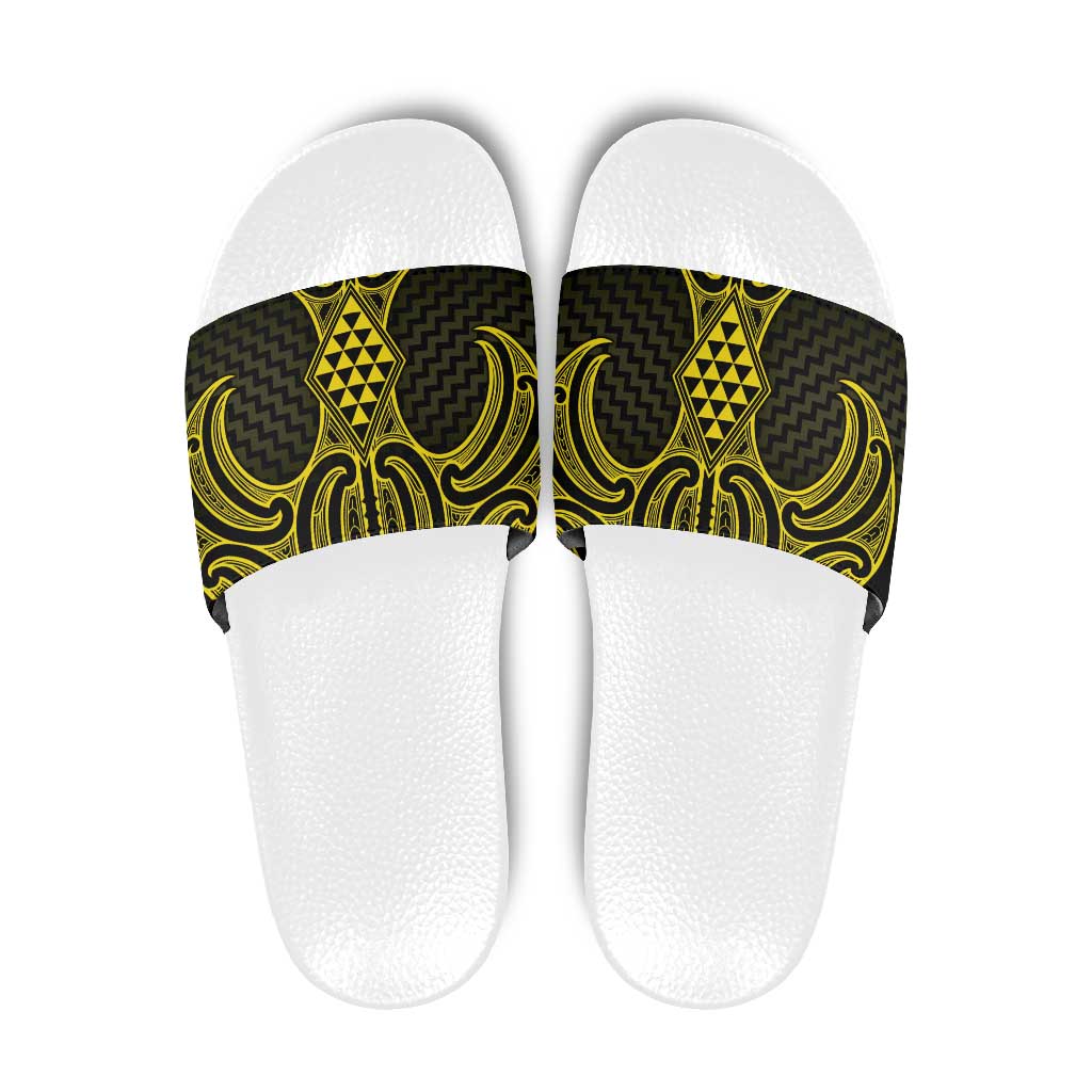 Mahi-dawg Maori Ta Moko Poutama Art Slide Sandals - Polynesian Pride