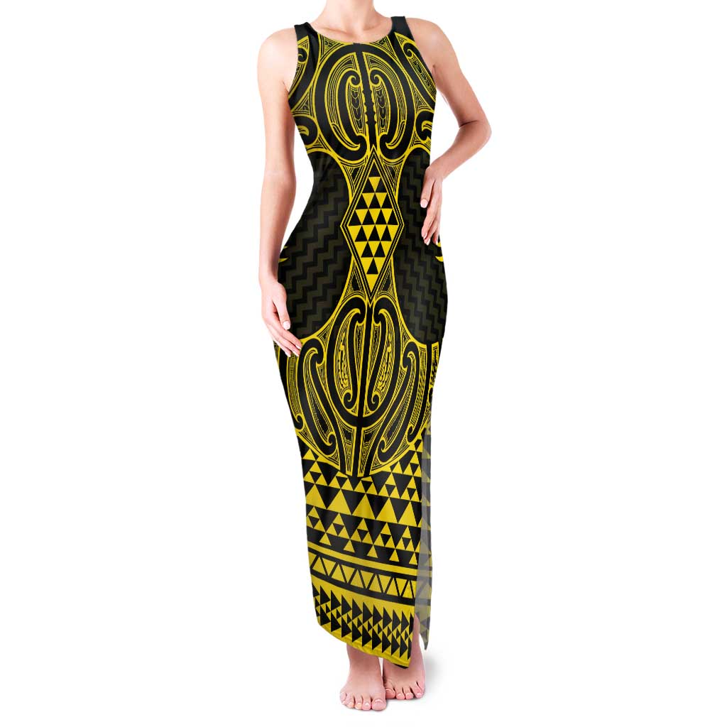 Mahi-dawg Maori Ta Moko Poutama Art Tank Maxi Dress